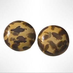 Leopard Print Clip-on‎ Earrings